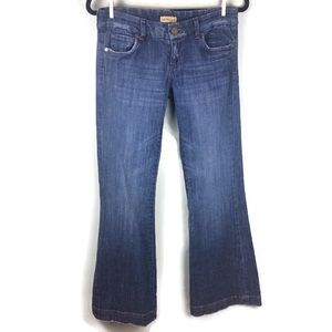 See Thru Soul Flare Distressed 5 Pocket Jean Sz 27